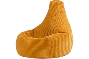 icon Dalton Puff Infantil, Suaves y Cómodos Tela de Pana, Puff con Relleno Includio, Sillas Infantiles, Sillon Niños Infantil para Decoracion Habitacion Niña o Niño, Amarillo