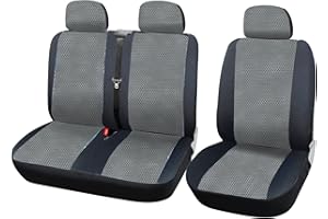 WOLTU 1+2 Housse de siège de Camion en Tissu,Housses de siège Universelle pour Van Camion,Gris Noir,AS7333