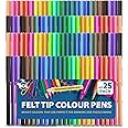 SOL 100 Felt Tip Colour Pens, Bright Colour Felt Tip Pens for Smooth & Precise Writing & Colouring, Wide Range of Hues Selection Suitable for Kids and Adults, Great for Scrapbooking, Journaling & Arts