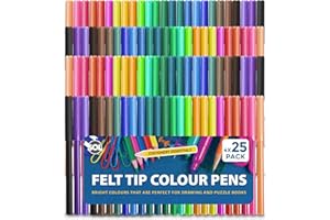 SOL 100 Felt Tips Colouring Pens for Adults & Kids Felt Tip Pens for Children Drawing Coloured Pens Felt Pens, Colouring Pens for Kids Coloured Markers Pack Felt Tip Pens for Adults Colouring Book