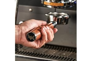 KNODOS Bezdenny portafilter do 58 mm Sage/Breville Dual Boiler Espresso Machines 2 uszy - uchwyt z palisandru i podwójny kosz filtrujący w zestawie pasuje do podwójnego bojlera, Oracle, Oracle Touch