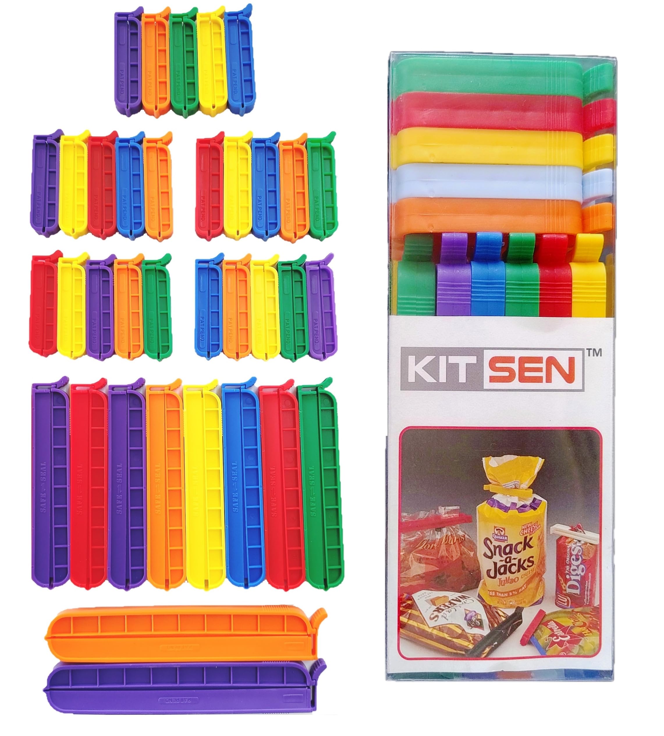 KITSEN 35 Clips: Keep Your Snacks Fresh with Airtight Seal Clips!
