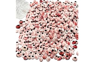 BYHSOEP Yeux Comestibles Halloween 130g, Decoration Gateau Yeux, Yeux Gateau Halloween, Decoration Gateau Yeux Halloween, pour Décorer des Biscuits/Cupcakes/Muffins/Gâteaux etc (Rouge Blanc - Petit)