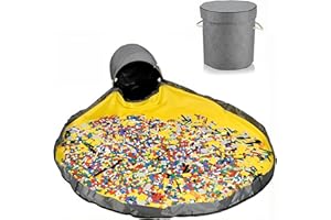 Sac de Rangement Jouet, JOLY FANG Tapis de Jeu Organisateur de Jouets Organisateur Rangement pour Tapis Panier De Rangement Pour Jouets Portable enfants jouets organisateur (Gris)