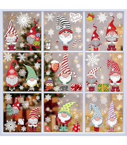 Simpeak 16 vellen kerststickers om af te pellen en op te plakken, 228 muurstickers met 8 kerstmotieven voor het versieren van ramen, geschenken, notitieboeken, stickers voor feestjes