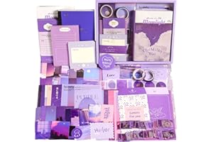 OFFIGIFT Scrapbook Zubehör, 351 Stück Bullet Journal Zubehör und Junk Journal mit Journaling Zubehör, Scrapbook Papier Scrapbooking Stickers, Scrapbook Set Schulsachen Aesthetic für Mädchen Frauen, Mondlicht