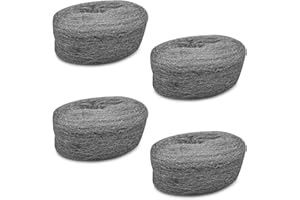 Legpador Lana de Acero,Muy FinaDiscos Lana de Acero Para Abrillantar Suelo, Paquete de Cuatro 0000 Steel Wool, Para Pulir, Limpiar y Eliminar Óxido de Madera, Vidrio y Metal, para Casas, Jardines