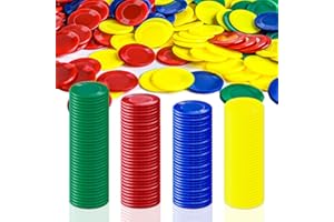 BGNXHYB Jeu de 400 jetons de Poker, 4 Couleurs en Plastique, jetons à Compter, jetons en Plastique pour Jouer aux Cartes de Poker, pour récompenser Les Enfants, jetons à Compter