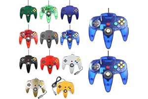 FAIRY TAIL & GLITZER FEE 2 mandos para Nintendo 64 N64 color a elegir con cable Gamepad (2 x azul transparente)