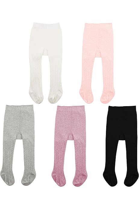 Lot De 3 Collants Anti-dérapants Pour Fille (6 Mois-6 Ans) - Coton Doux - Semelle à Points Caoutchouc