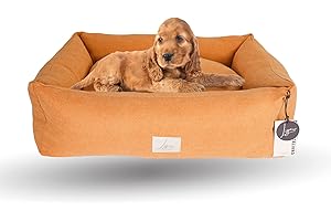 Ligo Buddy Elegance - Cuccia per cani Lettino per cane realizzata in Italia. Cuscino materasso per Cane cuccetta completamente sfoderabile e lavabile. (S/M: 70 X 65 cm, ARANCIONE ELEGANCE)
