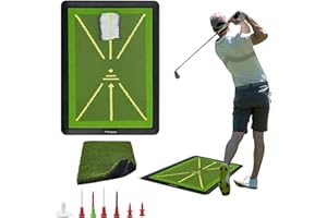 TTCB SPORTS Golf Hitting Mat Set - Golf Training Mat with Replaceable Turf,Golf Mat for Swing Path Analysis and Swing Improvement- Indoor/Outdoor Golf Training Aid, Golf Practice Mat