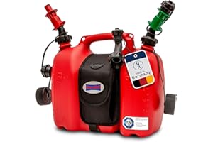 Hünersdorff Doppie taniche Profi 6+3L, HD-PE Colore Rosso, con Borsa da Sella + sistemi di riempimento