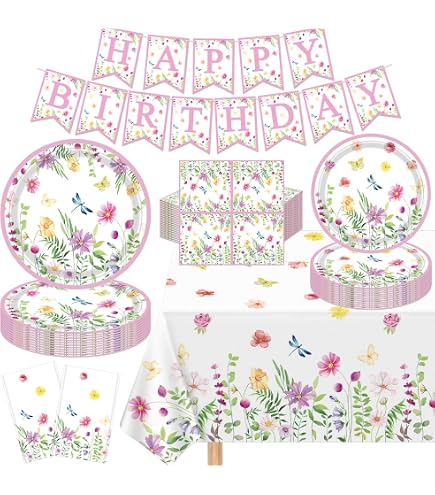 Stoviglie per festa di compleanno con bandiere internazionali, decorazioni, tovaglie, bicchieri di carta, piatti e tovaglioli per una festa di 20 persone