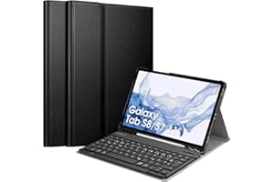 ‎FINTIE Fintie Tastatur Hülle für Samsung Galaxy Tab S8 11 Zoll 2022 /S7 11 Zoll 2020 Tablet, Keyboard Cover mit Magnetisch Abnehmbarer Deutscher Bluetooth Tastatur, Schwarz