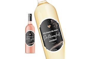 ‎JOLI COON JoliCoon Flaschenetikett Patenonkel fragen - Willst du mein Patenonkel werden - 8,5x12cm