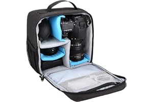 BAICLES DSLR/SLR Bolsa Cámara, SLR Mochila Cámara, Impermeable Bolsa Protección Cámara, Mochila Foto, Bolsa Acolchada, Compatible para Canon Nikon Sony, Acolchada Partición de Choque(Negro)