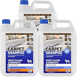 AIRSENZ Professional Carpet Shampoo - Low Foaming Extraction Formula Suitable for All Carpet Cleaning Machines (Fresh…