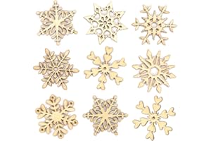 Baker Ross Mini Fiocchi di Neve Decorativi in Legno, Articoli Artistici Natalizi per Realizzare Decorazioni e Creazioni Fai da Te (Confezione da 45)