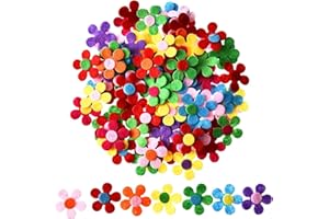 QEEROYO Filz Blumen, Filz Basteln, 100 Stück Stoff Blumen Verschönerungen, Streudeko Blumen, Deko Blumen, Stoffblumen, Filzblumen, Filz Blumen Stoff, Farbe zufällig, für DIY, Handwerk