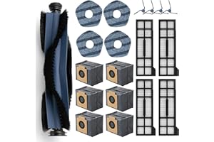 JYAILIFES 19 sztuk X10 Pro zestaw akcesoriów do robota odkurzającego eufy X10 Pro, 1 szczotka główna, 4 szczotki boczne, 4 filtry HEPA, 4 ściereczki do wycierania i 6 worków do kurzu, części zamienne, akcesoria