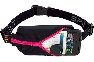 SPIbelt Running Belt Original Pocket, No-Bounce Waist Pack for Runners, iPhone 6 7 8 X, Made in USA for Men and Women, Workout Fanny Pack, Adjustable One Size, Expandable Pouch, Hot Pink Zipper