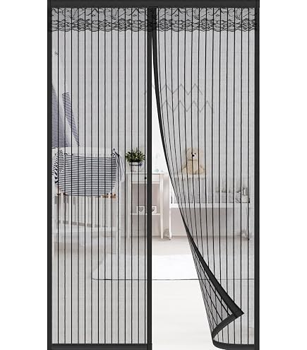 Casbomy Magnet Fliegengitter Für Balkontür - 90x210cm, Selbstschließend, Feinmaschig & Flammhemmend