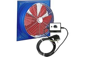 UZMAN-VERSAND 400mm Industrieventilator mit DREHZAHLREGLER Axial Wand Fenster Metalllüfter Einbauventilator Einbaulüfter Axialventilator Axialgebläse Axiallüfter Wandgebläse Wandventilatoren Wandlüfter