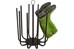 Direct Online Houseware House of Home - Gummistiefelständer im Vintage-Stil, Gummistiefelständer für drinnen und draußen für 5 Paar, robuste Stiefelaufbewahrung aus Stahl mit schwarzer Beschichtung