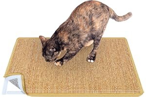 Domkan Cat Scratching Mat, Sisal Rug, Cat Non-Slip, Scratching Mat, Cat Durable, Sisal Mat for Cats with Velcro Closure, Cat Scratching Mat for Sofa, Furniture, Door, Scratch Protection, 60 x 40 cm