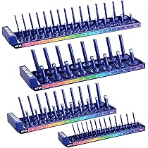 Reniteco Organizer Magnetico 52 Scomparti Per Chiavi Metriche E SAE – Supporto In Acciaio Da Parete O Cassetto, 20x13 Cm