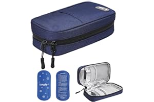 JAKAGO Waterproof Insulin Cooler Travel Case,Lightweight and Super Strong Insulation Insulin Pen Case, Medical Cooler Bag for Insulin Pens & Medication with 2 Large Ice Pack（Blue）