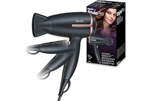 ‎BEURER Beurer HC 25 klappbarer Reisehaartrockner mit Ionenfunktion, leistungsstarker Föhn, für geschmeidiges & weiches Haar, ideal für unterwegs, 1600 Watt, weltweite Spannungsanpassung 110-120/220-240 V