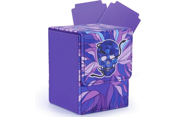 tombert Lot de 150 boîtes de rangement haut de gamme pour MTG, grande capacité avec 2 intercalaires, peut contenir plus de 100 cartes à collectionner JCC à collectionner (verticale-violet)
