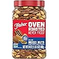 Fisher Nuts Snack Oven Roasted Never Fried Deluxe Mixed 24 Ounces, Almonds, Cashews, Pecans, Pistachios, Made With Sea Salt, Non-GMO, No Oils, Artificial Ingredients or Preservatives