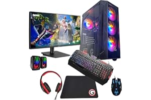 Golook PC Desktop Gaming LED RGB Fisso Completo • i5 16GB SSD 480GB WiFi Nvidia GT730 4GB • Monitor 24 HD • Tastiera Mouse Cuffie Casse Pad • Computer