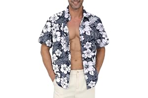 Gavliuu Chemise Hawaiienne Homme Manches Courtes Imprimé Tropical Léger Plage Décontracté