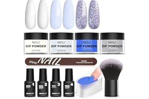 MAGYCAT Kit de poudre de trempage pour ongles,4 couleurs Blue