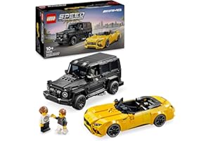LEGO Speed Champions Mercedes-AMG G 63 and Mercedes-AMG SL 63 Car Toy for Kids with 2 Car Models and 2 Driver Minifigures, Role Play Gift for Boys and Girls 76924