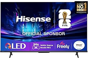 Hisense 43" 43E78QTUK PRO 144Hz QLED Smart AI TV - Hi-View AI Engine, 144Hz Game Mode PRO, Dolby Atmos, Quantum Dot Colo