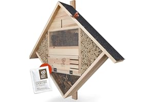 wildtier herz Hôtel à Insecte XL - 85 x 82 cm, en Bois, Imperméable et Résistant aux Intempéries, Maison Insectes pour Abeilles, Coccinelles, Papillons et Autres Insectes