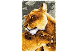 SKTWOE Latch Rug for DIY Knotting Set, DIY Cross Stitch Set, 3D Carpet Tapestry Set for Adults, Children, Beginners, Creative Gift, Latch Hook Kit, Animal, 52 cm x 38 cm
