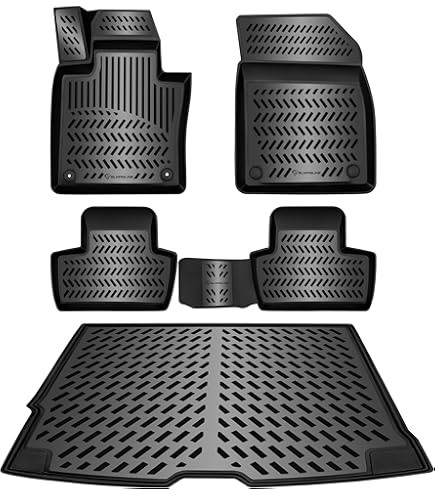 Set Tappetini E Vasca Bagagliaio Per Volvo V90 II E V90 CC - In TPE, Antiscivolo, Design 3D, Colore Nero - Foto 12