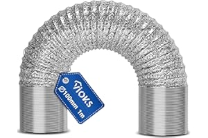 VIOKS 1 Meter Abluftschlauch 100mm für 100erR Luftführungssysteme - Universal Flexschlauch 100mm Dunstabzugshaube Schlauch Trockner Abluftschlauch Klima Rohr Luftschlauch Klimaanlage