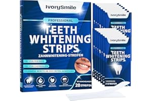 IvorySmile Zahnaufhellungsstreifen für 14 Anwendungen – Professionelle Whitening Strips für weiße Zähne, Bleaching Stripes für Empfindliche Zähne, Zähne Aufhellen, Peroxidfrei, Teeth Whitening 28 Stk.
