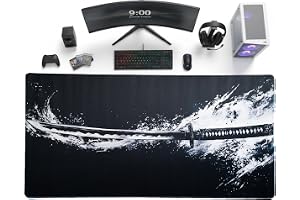 DeskVibe Mouse Pad, 1000mmx500mmx3mm XXXL Gaming Mouse Pad with Ultra-Smooth Surface, Non-Slip Base Mousepad, Computer Desk Mat for MacBook, PC, Laptop (Samurai Spirit - Anime Edition)