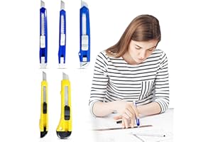 LITENGO 5-Piece Utility Knife Set - Precision Cutting Tools with Snap-Off Blades, Ergonomic Design, Stainless Steal Blade, Cutting Tools for Box Opening - Ideal for Crafting, DIY, and General Use