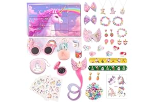 ‎FOX·BUNNY Adventskalender 2025 Mädchen, Einhorn Weihnachtskalender kinder, 24-tägige Weihnachts-Countdown-Box, 24 Überraschungen Spielzeug Weihnachten Schmuck Geschenk für Kinder Mädchen