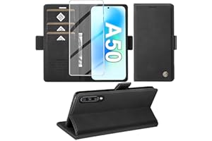 GIYER Mobile Phone Case for Samsung Galaxy A50 Case with Screen Protector, Stand Function Card Slot Wallet Premium Leather Protective Case A50/A30S Flip Case Cover Shockproof Flip Case A50/A30S 6.4 Inch