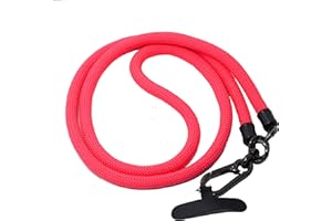 BAWAKO Smycz na klucze premium z karabińczykiem, smycz na klucze, tabliczkę na nazwisko, telefon komórkowy, aparat, breloczek do kluczy, dla kobiet i mężczyzn, tkana okrągła smycz